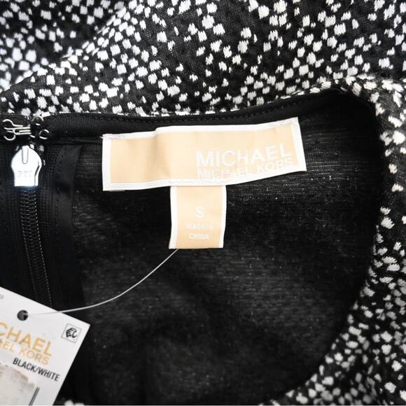 Michael Michael Kors Womens S Jacquard Flounce Fit and Flare Dress NEW - Picture 9 of 11